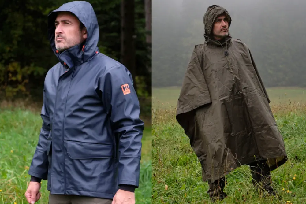 Regenjacken und Ponchos sind gute Survival Bekleidung