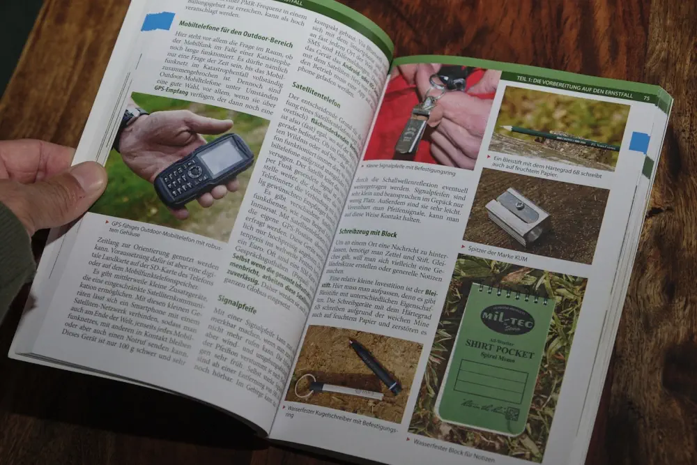 Survival Ausrüstung in meinen Buch.