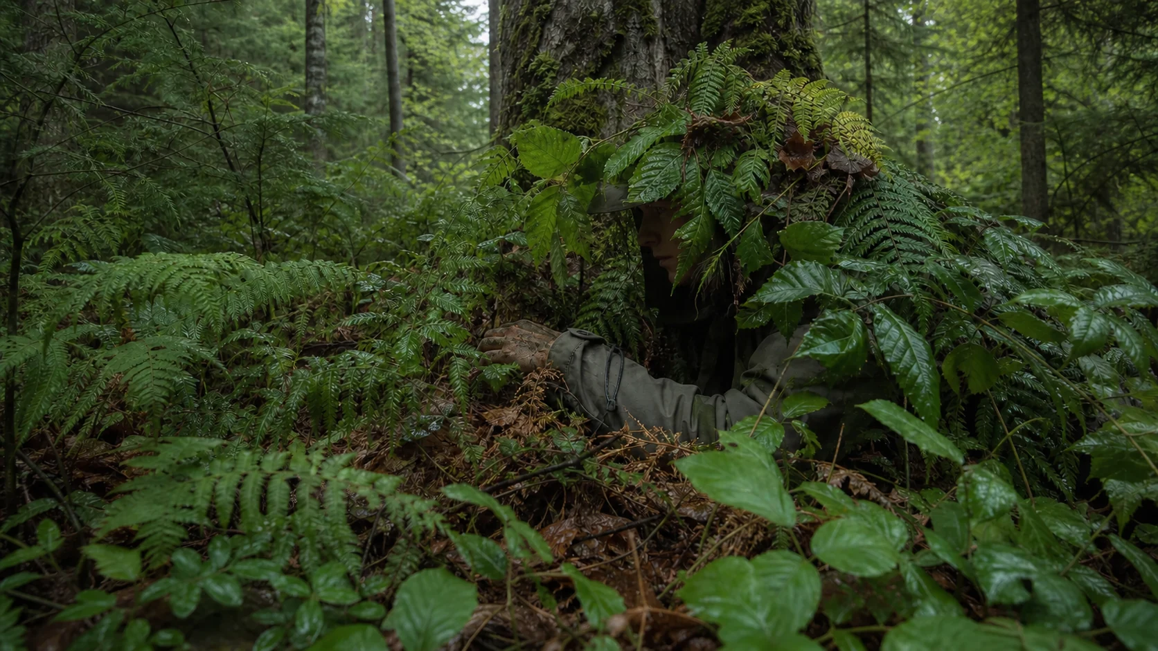 Naturtarnung und Camouflage beim Silent Ghost Tarntraining im Schwarzwald