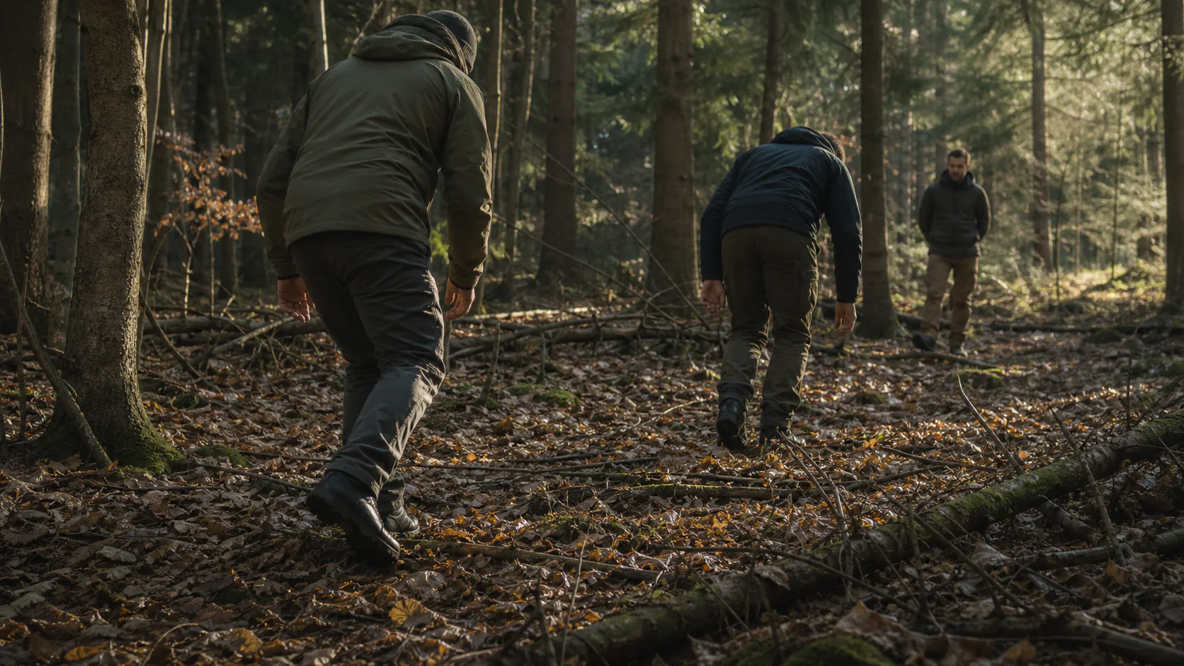 Geräuscharme Fortbewegung und Wahrnehmung beim Silent Ghost Training im Wald